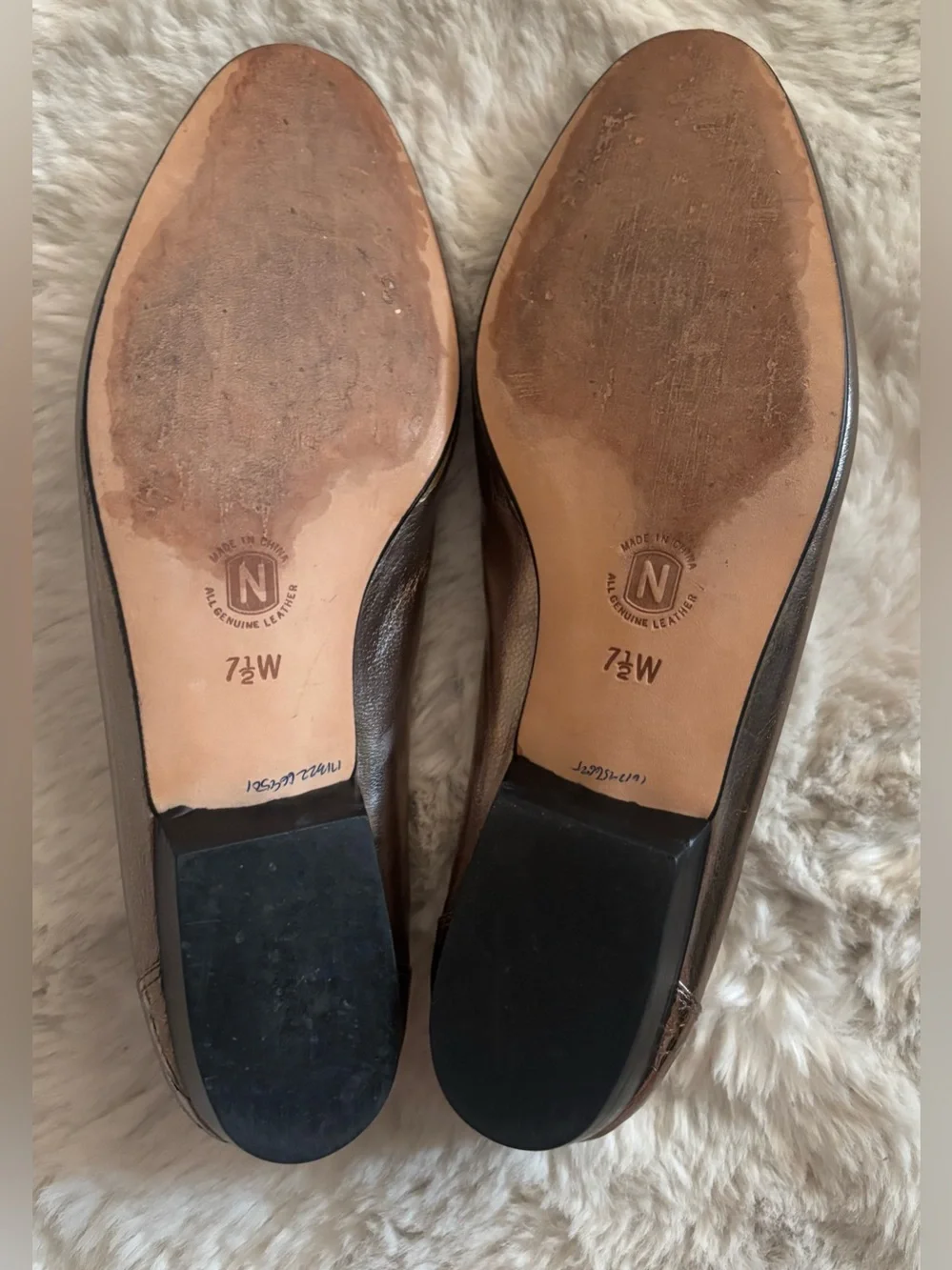 Nordstrom Metallic Gold Croc Embossed Flat Loafers Size: 7.5